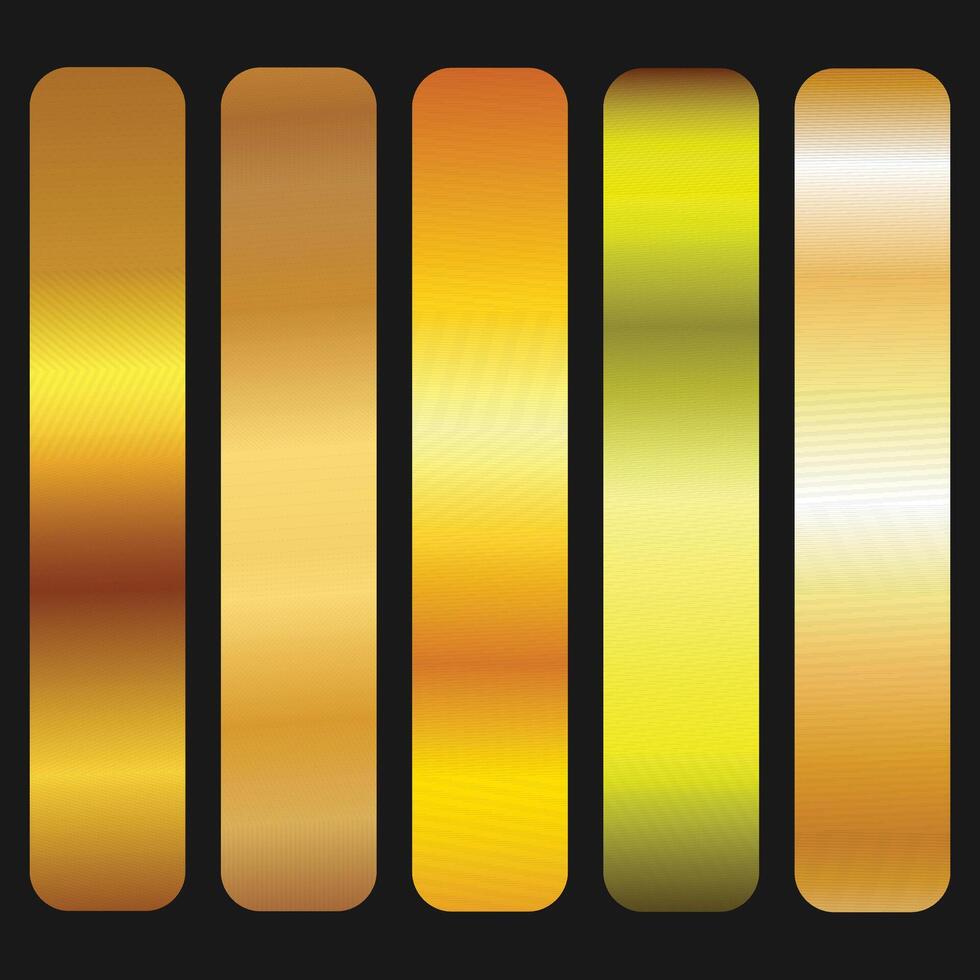 gold color metal palette swatches palette set design vector