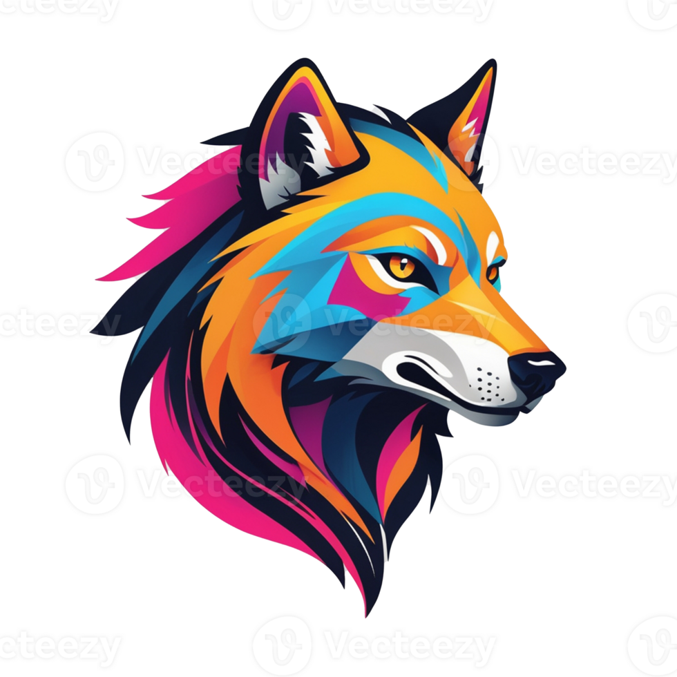 Wolf head illustration, Transparent background png