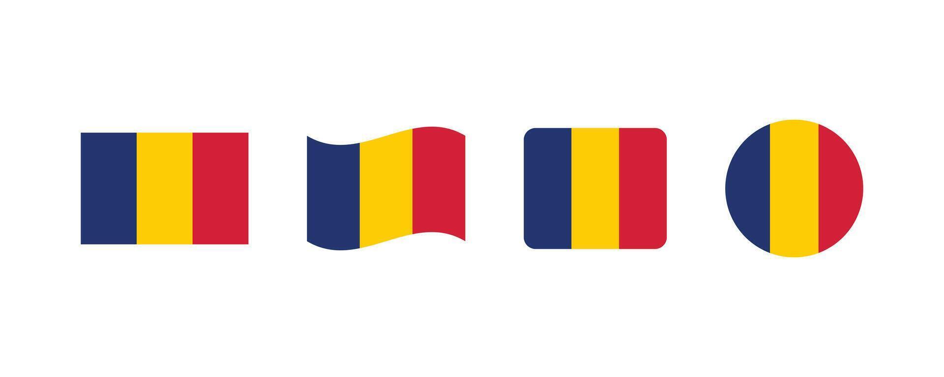 Chad flag. Set of Chad Flags Collection. vector