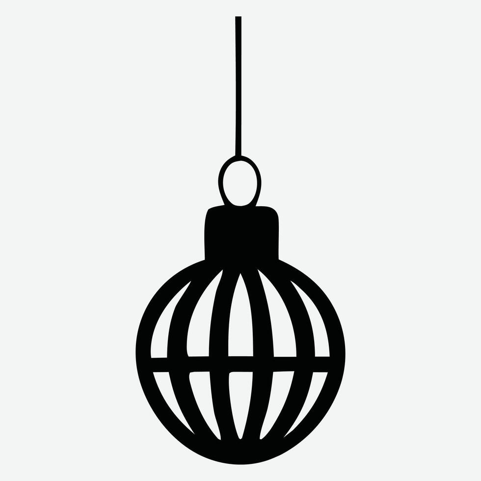 Christmas ornaments, baubles or Christmas ball line icon. A festive drawing stock illustration vector