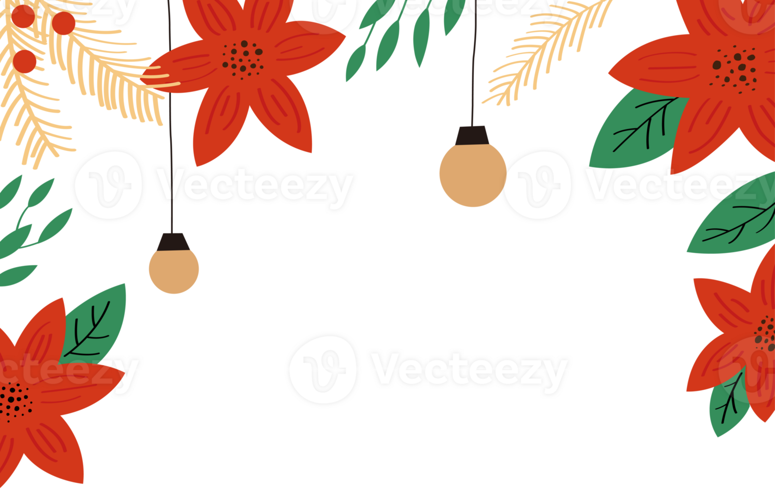 frame of poinsettia png