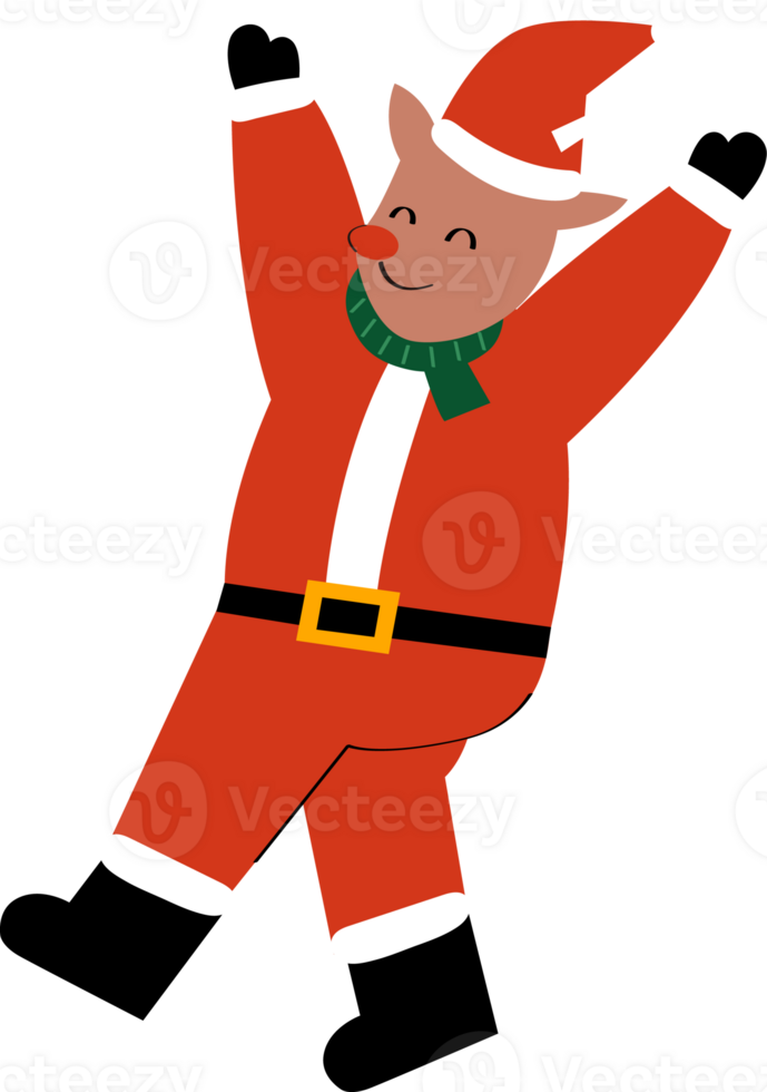 A cute reindeer is jumping png