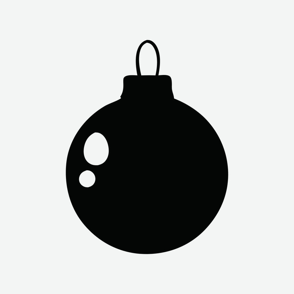 Christmas ball black glyph icon isolated on white background vector