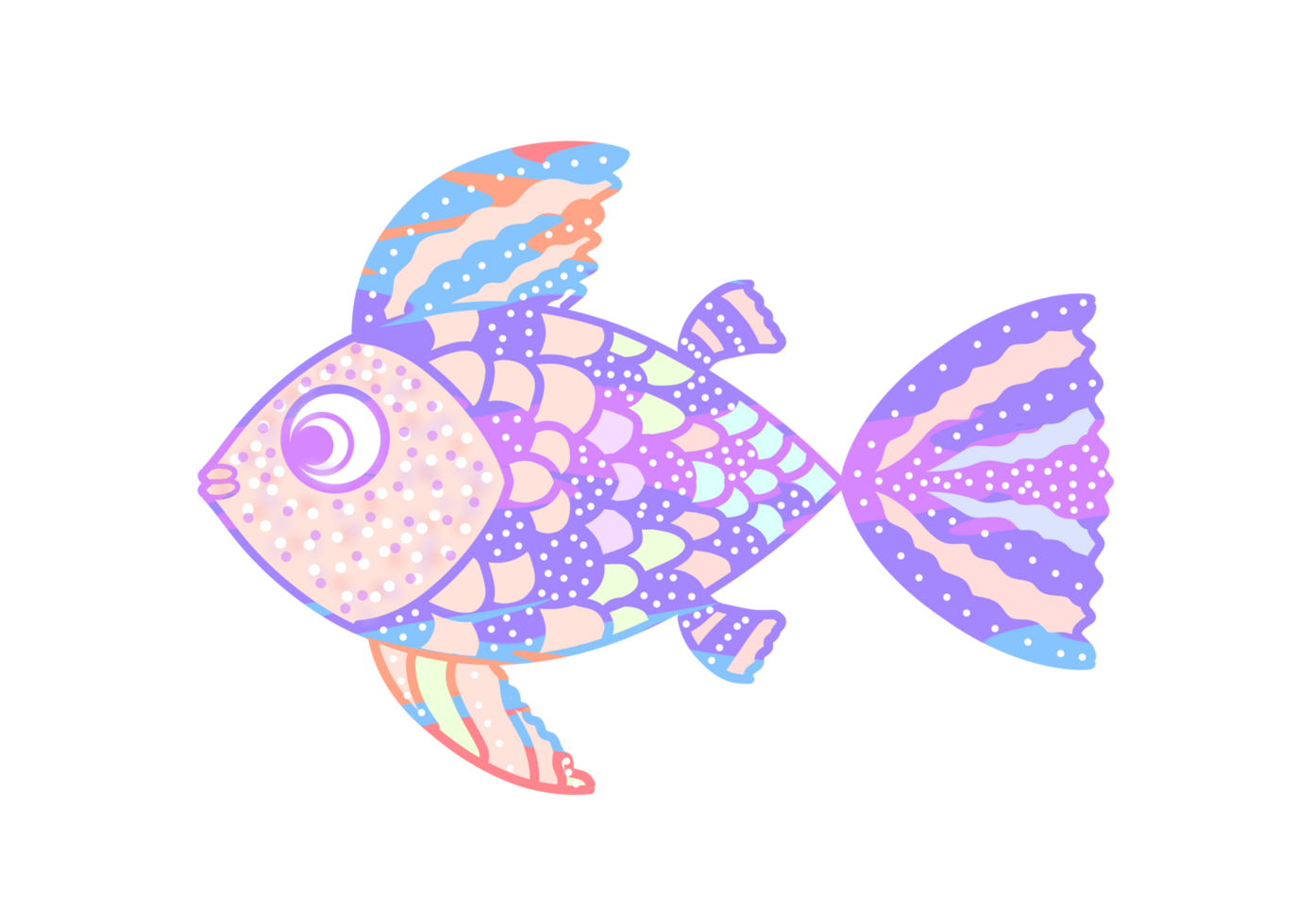 A fish with colorful patterns on it png