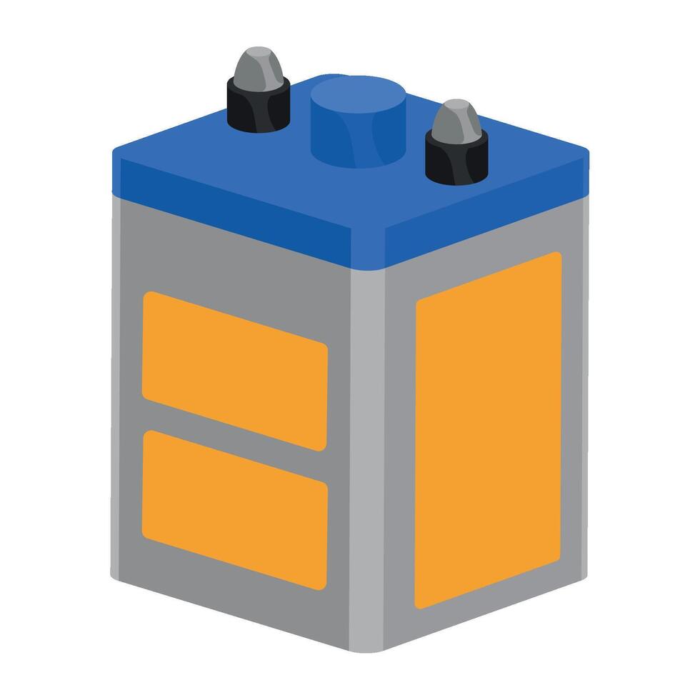 battery car electricity isolated vector