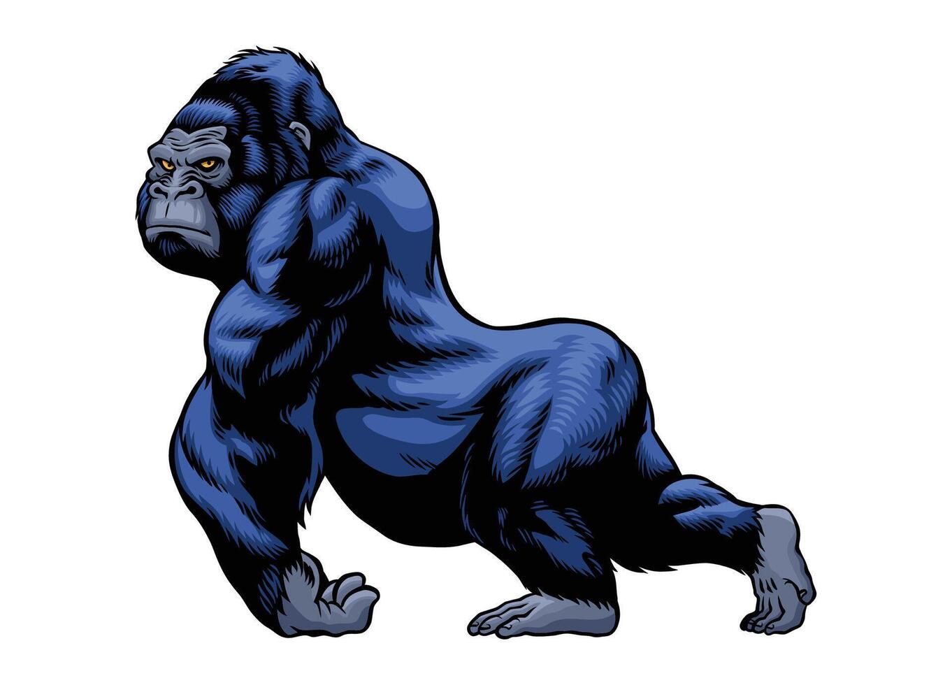 Hand Drawn Illustration of Big Gorilla vector