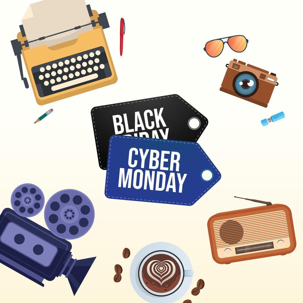 Cyber Monday design template good for celebration usage. Cyber Monday design. flat design. eps 10. vector