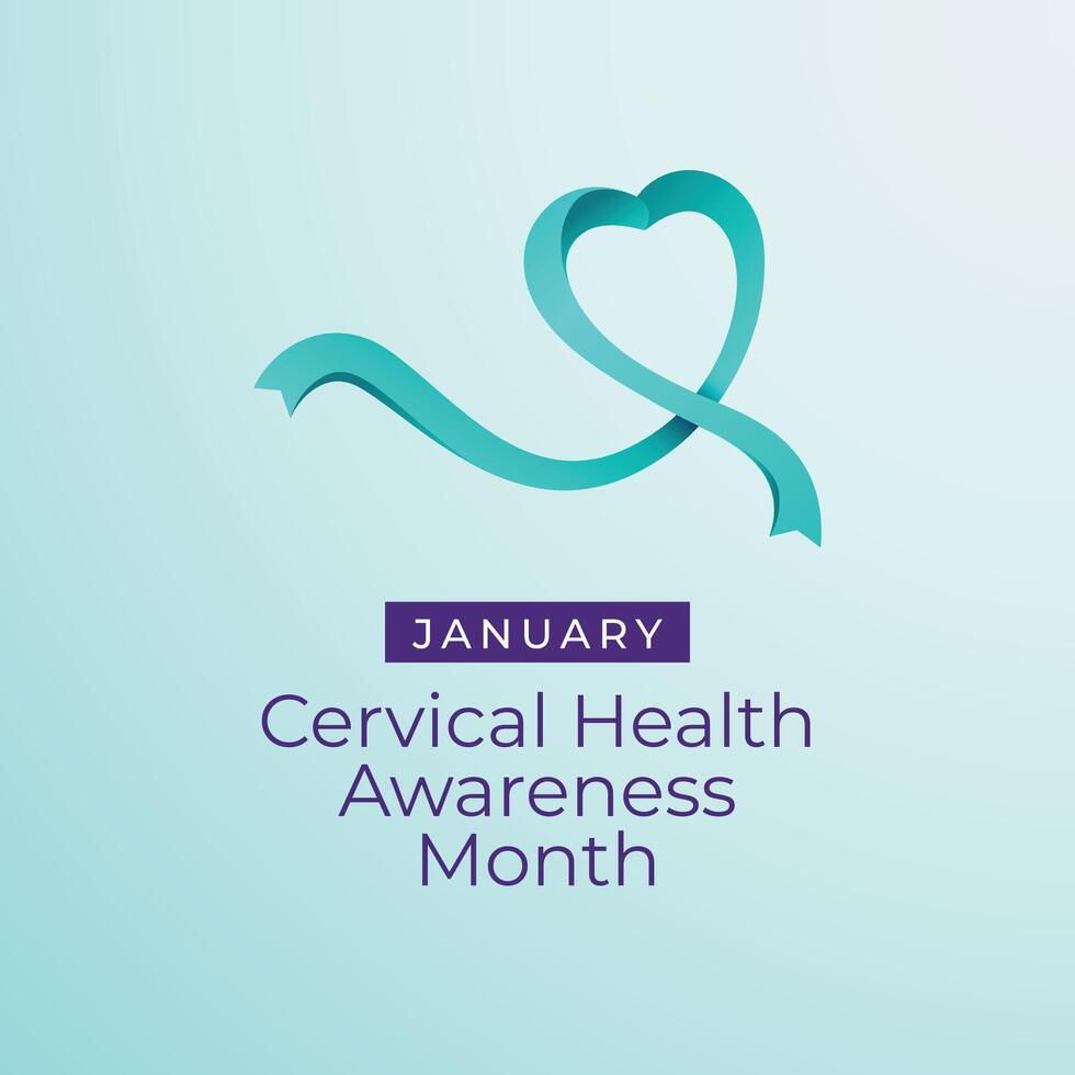 Cervical Health Awareness Month design template good for celebration usage. Cervical Health Awareness Month design. design ribbon. flat design. eps 10. vector
