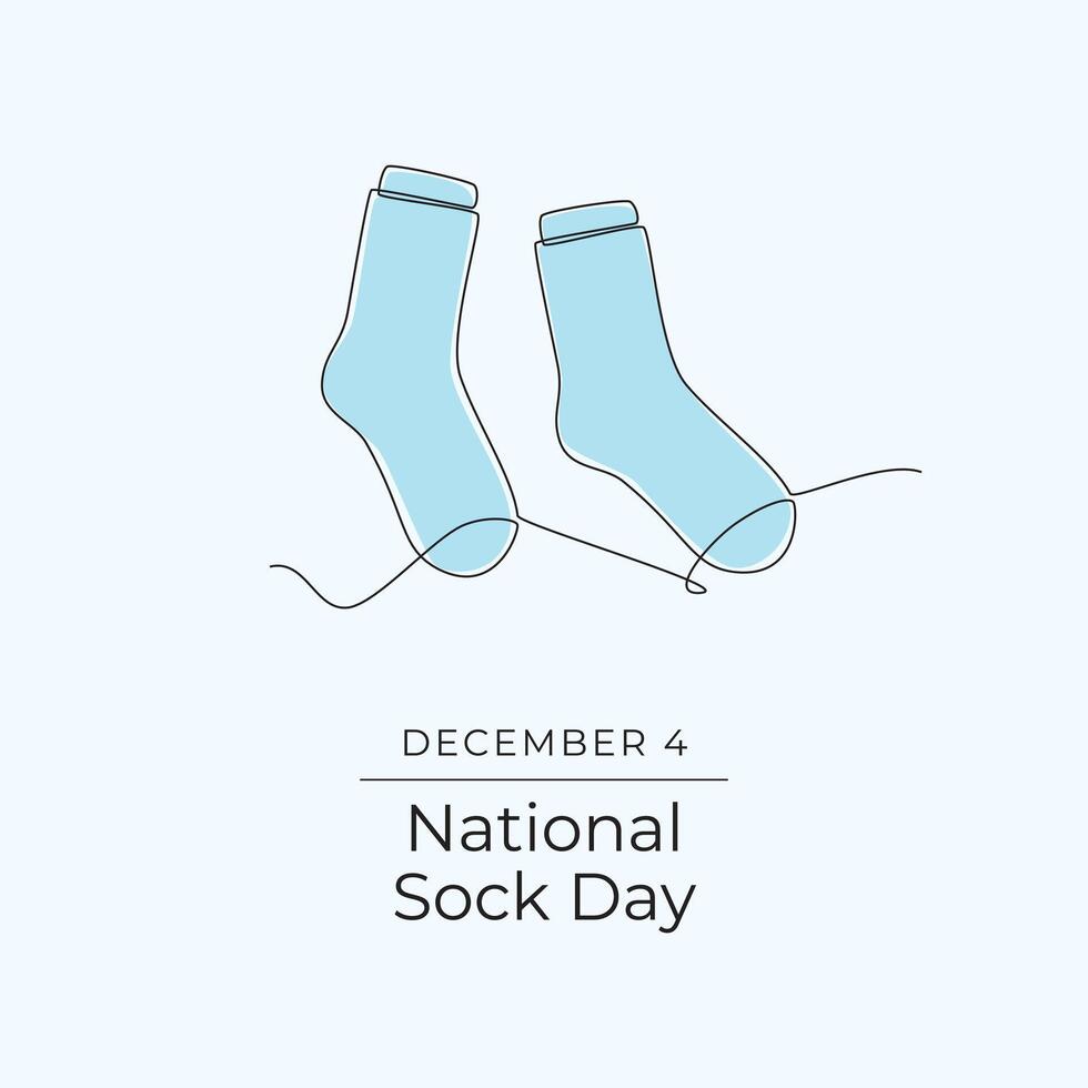 National Sock Day design template good for celebration usage. National Sock Day design. continuous line drawing. eps 10. vector