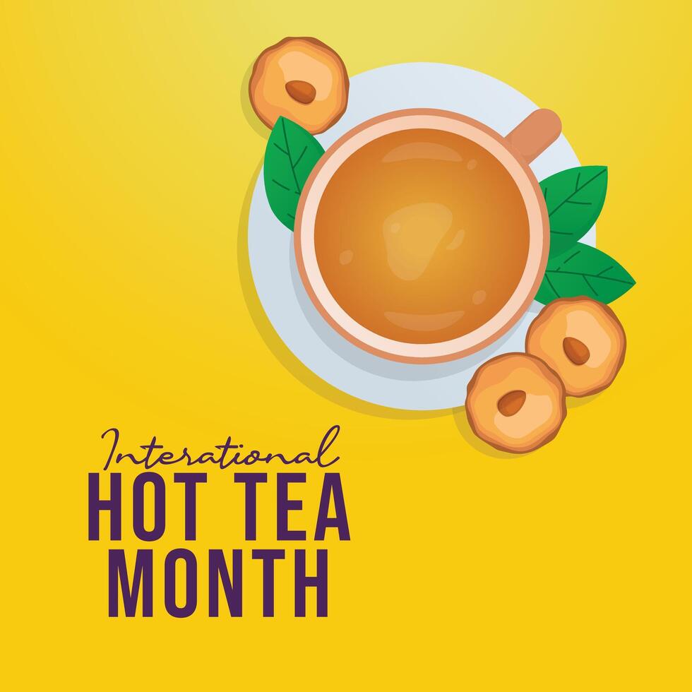 National Hot Tea Month design template good for celebration usage. National Hot Tea Month design. flat design. eps 10. vector