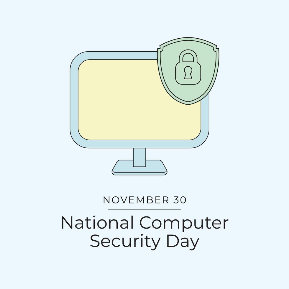 National Computer Security Day design template good for celebration usage. National Computer Security Day design. continuous line drawing. eps 10. vector