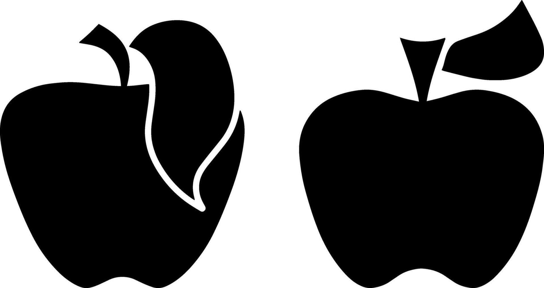 Doodle apple set icon Food fruit Hand drawn art collection vector