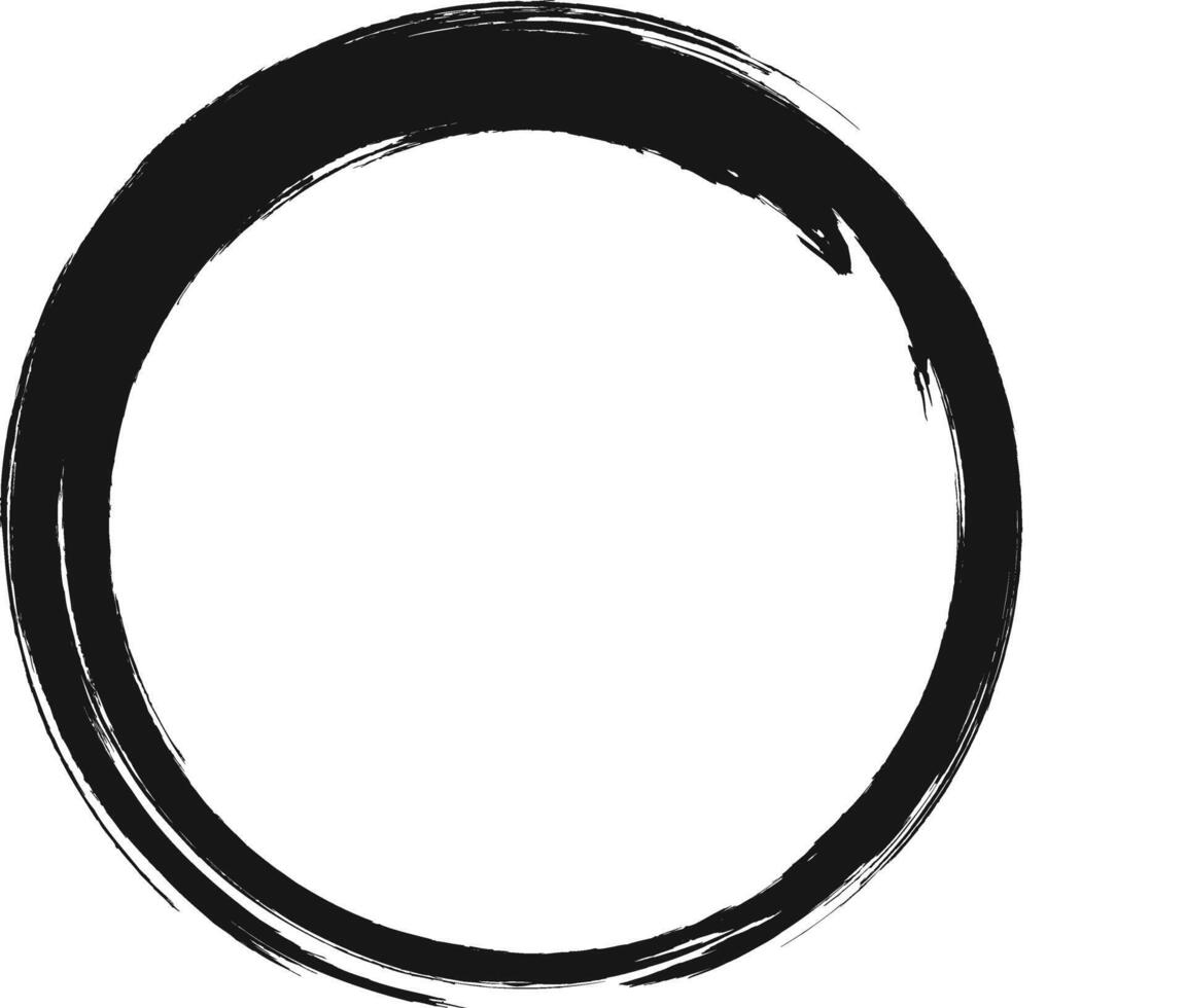 Grunge Circle hand drawn Black blot Round frame border clipart vector