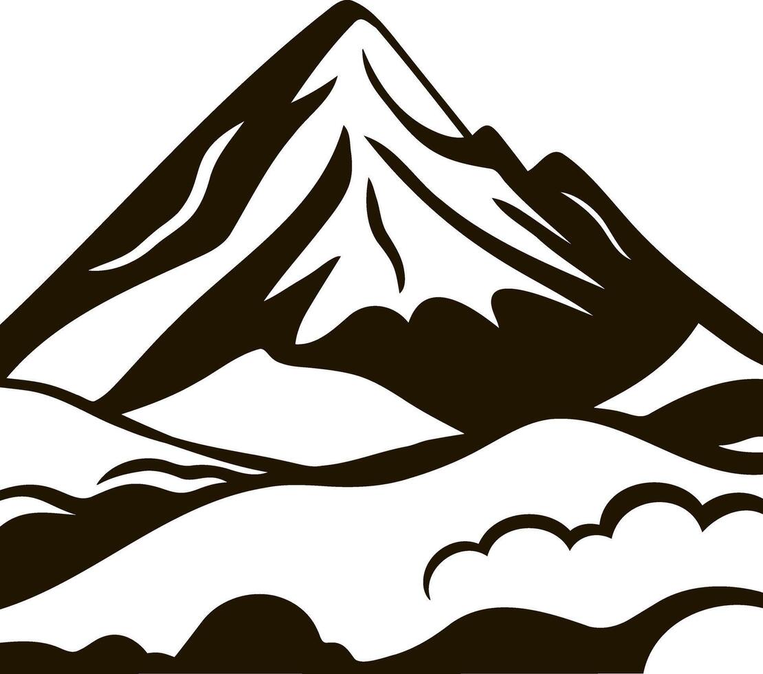 Doodle mountain icon Nature clip art vector