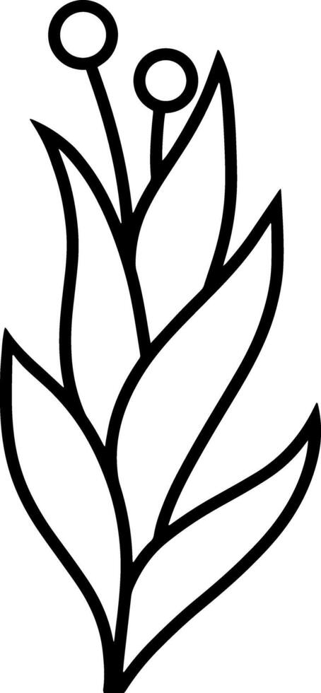 Doodle bush leaf icon Sketch blak clipart vector