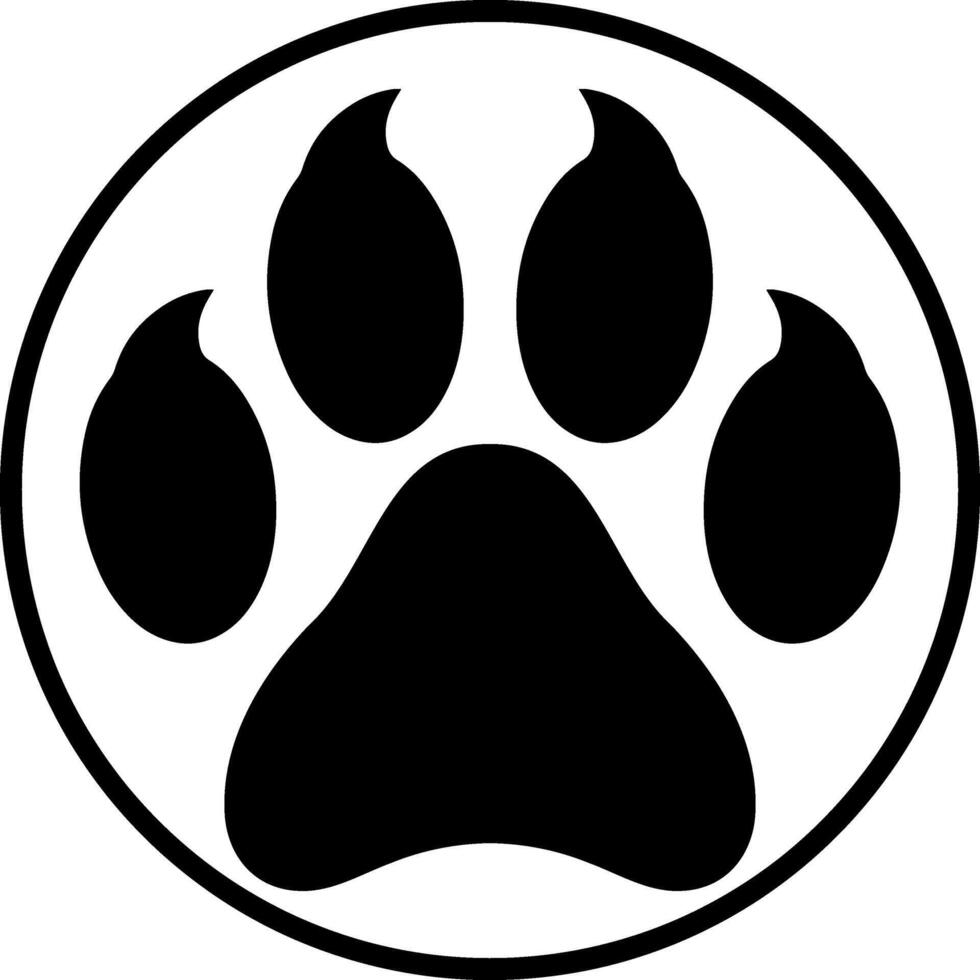 Silhouette dog Paw print icon Stencil clipart vector
