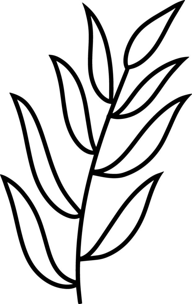 Doodle palm leaf icon Sketch black clipart vector