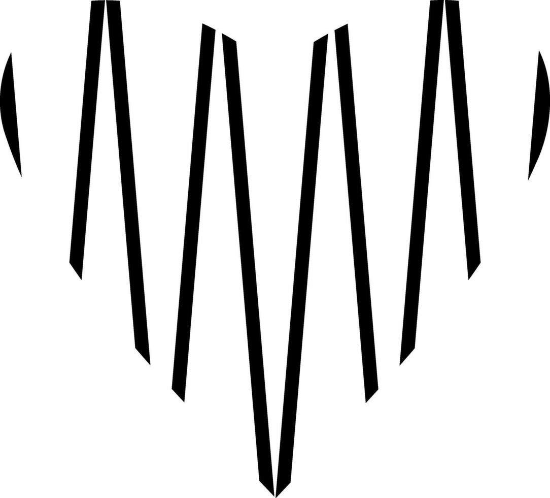Stencil heart icon Doodle black line clipart vector