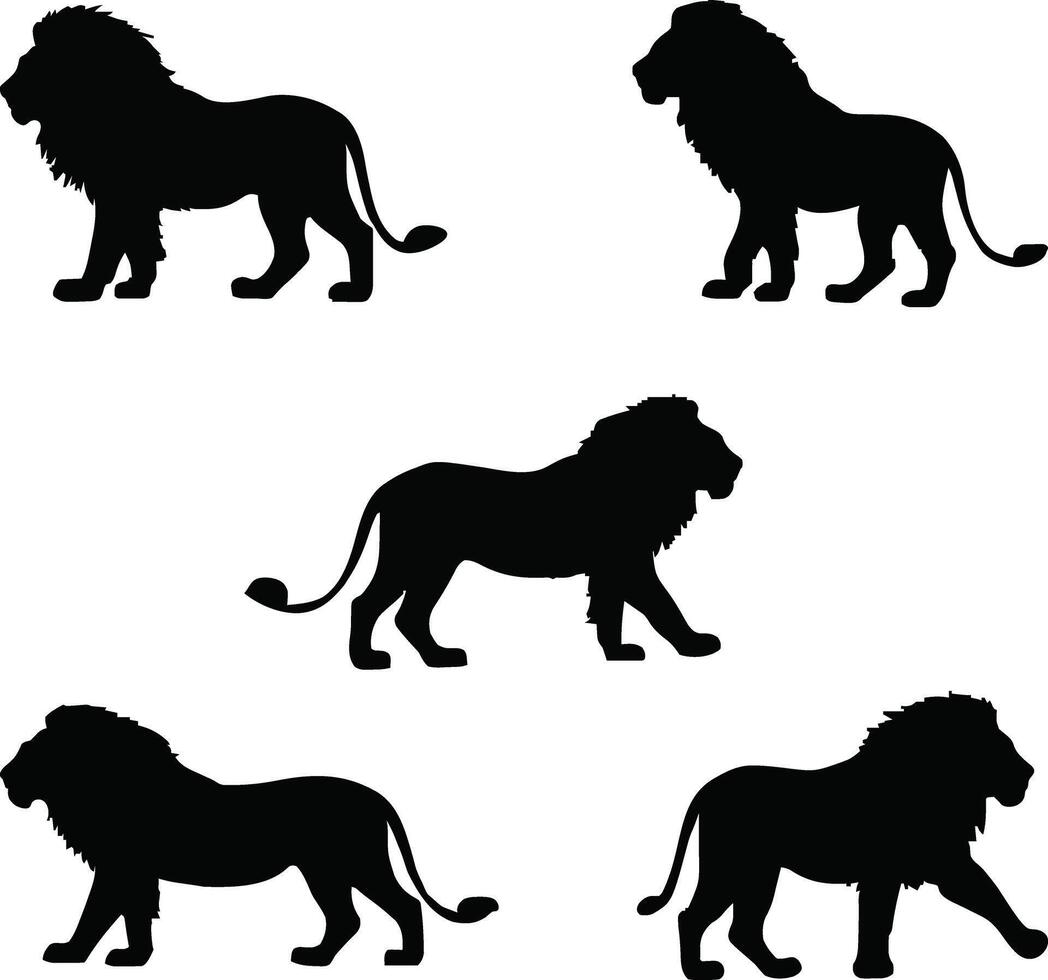 Unique Lion Silhouette Collection Designs vector
