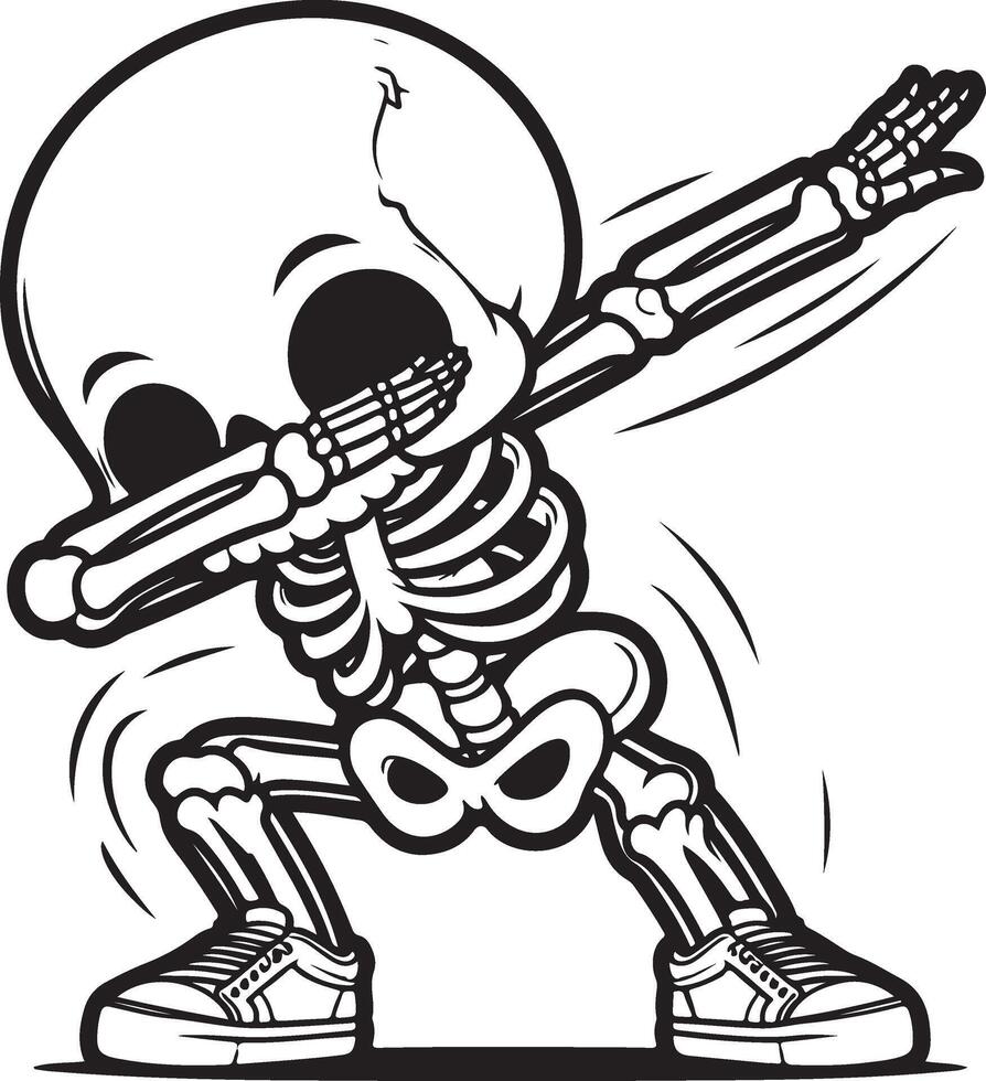 Human dabbing skeleton vector