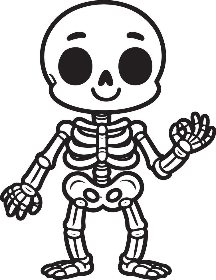 Cartoon standing skeleton vector