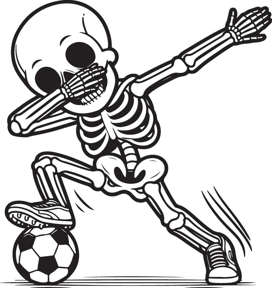 Skeleton Standing with ball dabbing style vector
