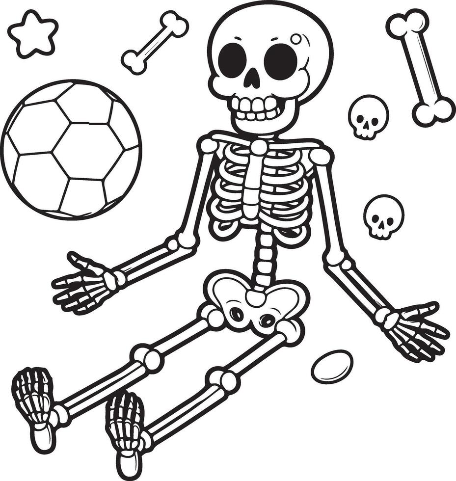 Balls and bones with skeletons vector