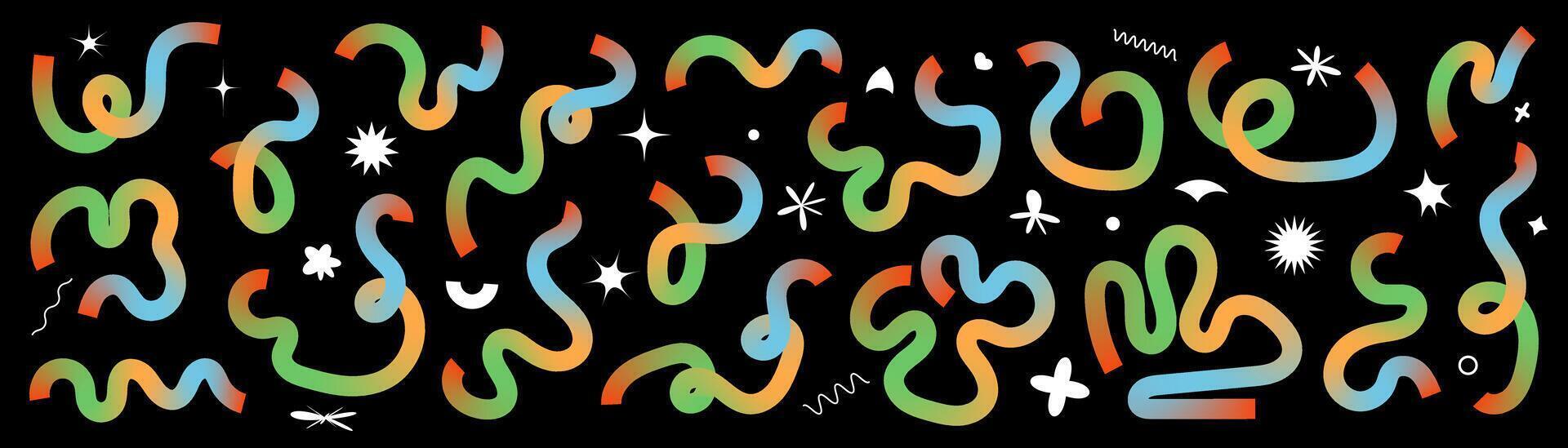 A colorful abstract pattern on a black background vector