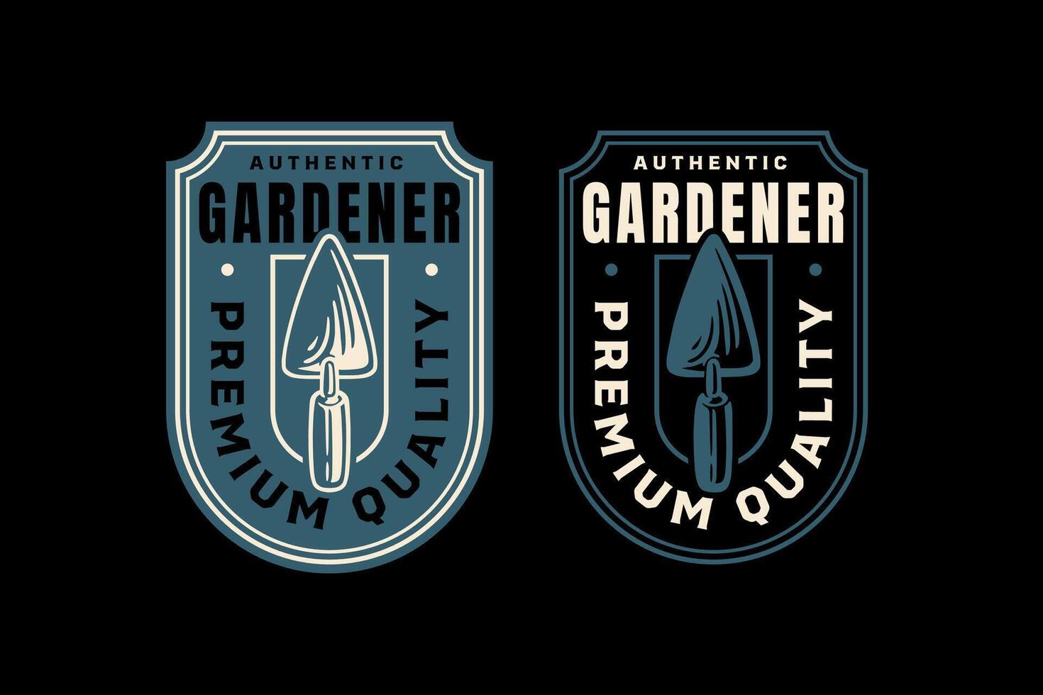 hand shovel or spade digger tool retro vintage badge logo design collection set for gardener, nursery, agriculture, worker, miner, farmer business vector