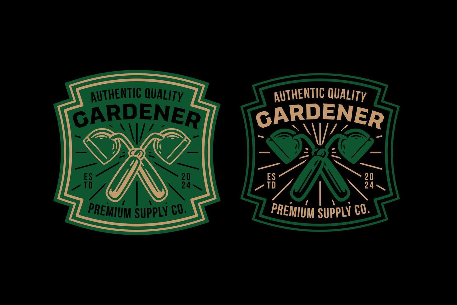 hand shovel digger tool cross retro vintage badge logo design collection set for gardener, nursery, agriculture, worker, miner, farmer business vector