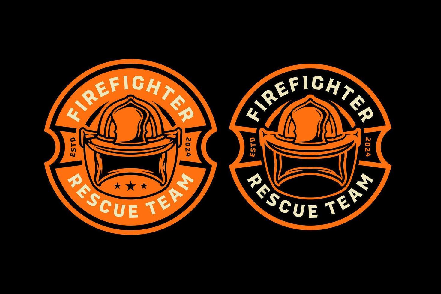 firefighter helmet, headgear, fireman hat, safety helmet, head protector retro vintage logo design collection set for firefighter, rescuer worker, adventure and survivor vector