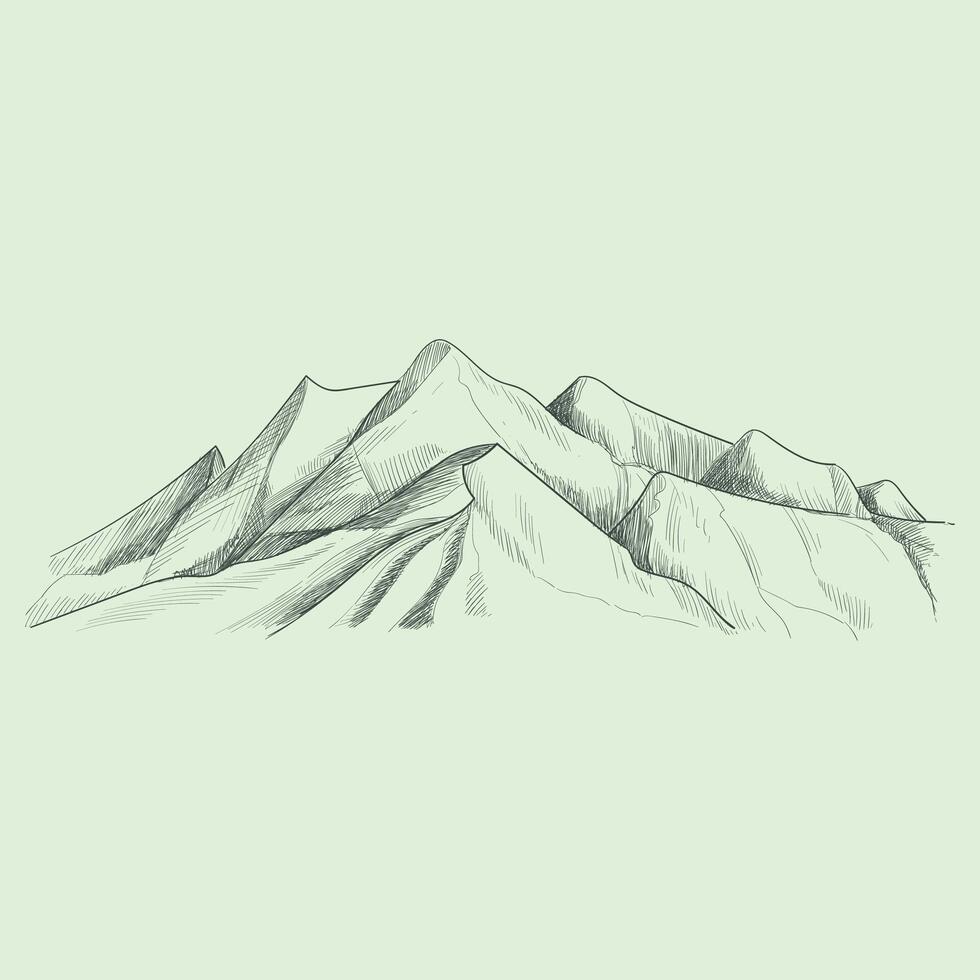 Mountain landscape sketch illustration vector