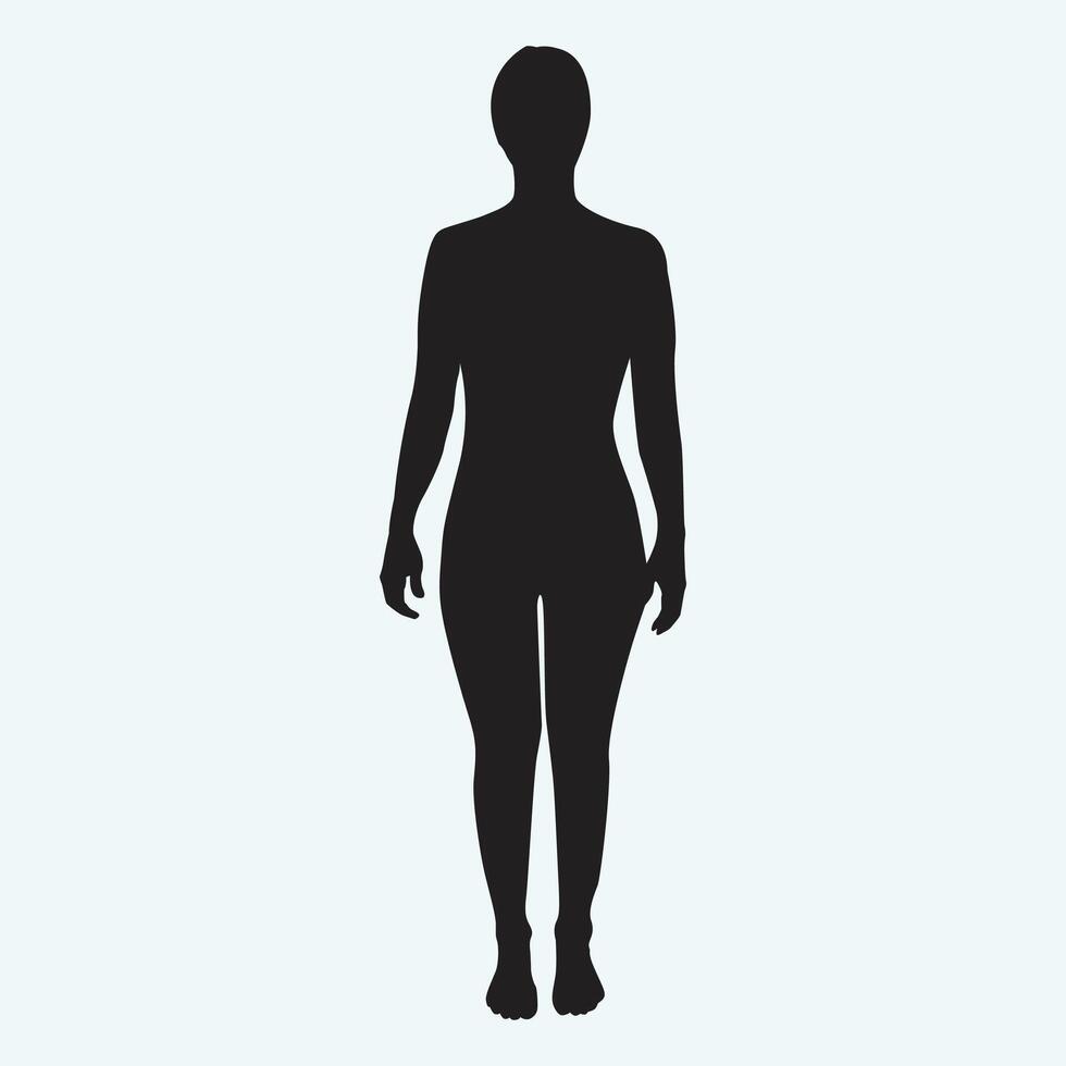 A silhouette of a woman's body in a standing position vector