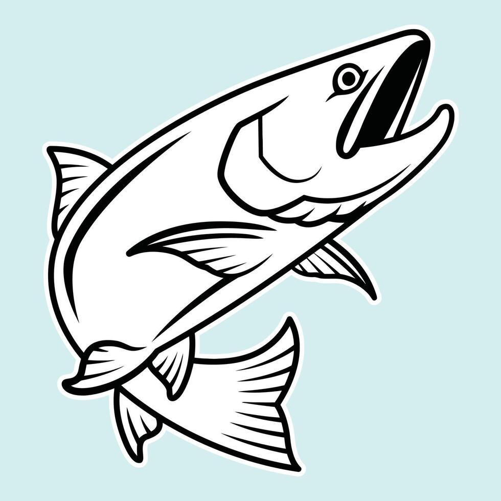 A fish jumping out of the water with its mouth open vector