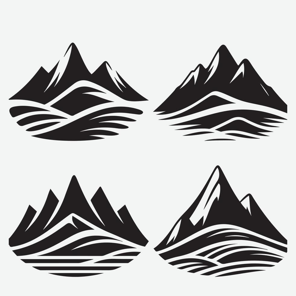 Captivating Mountain Silhouette Graphics for Travel, Adventure, and Events vector