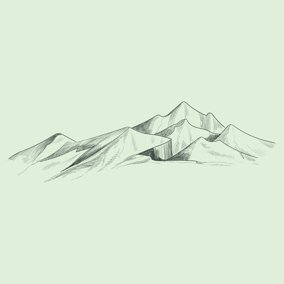 Mountain landscape sketch illustration vector