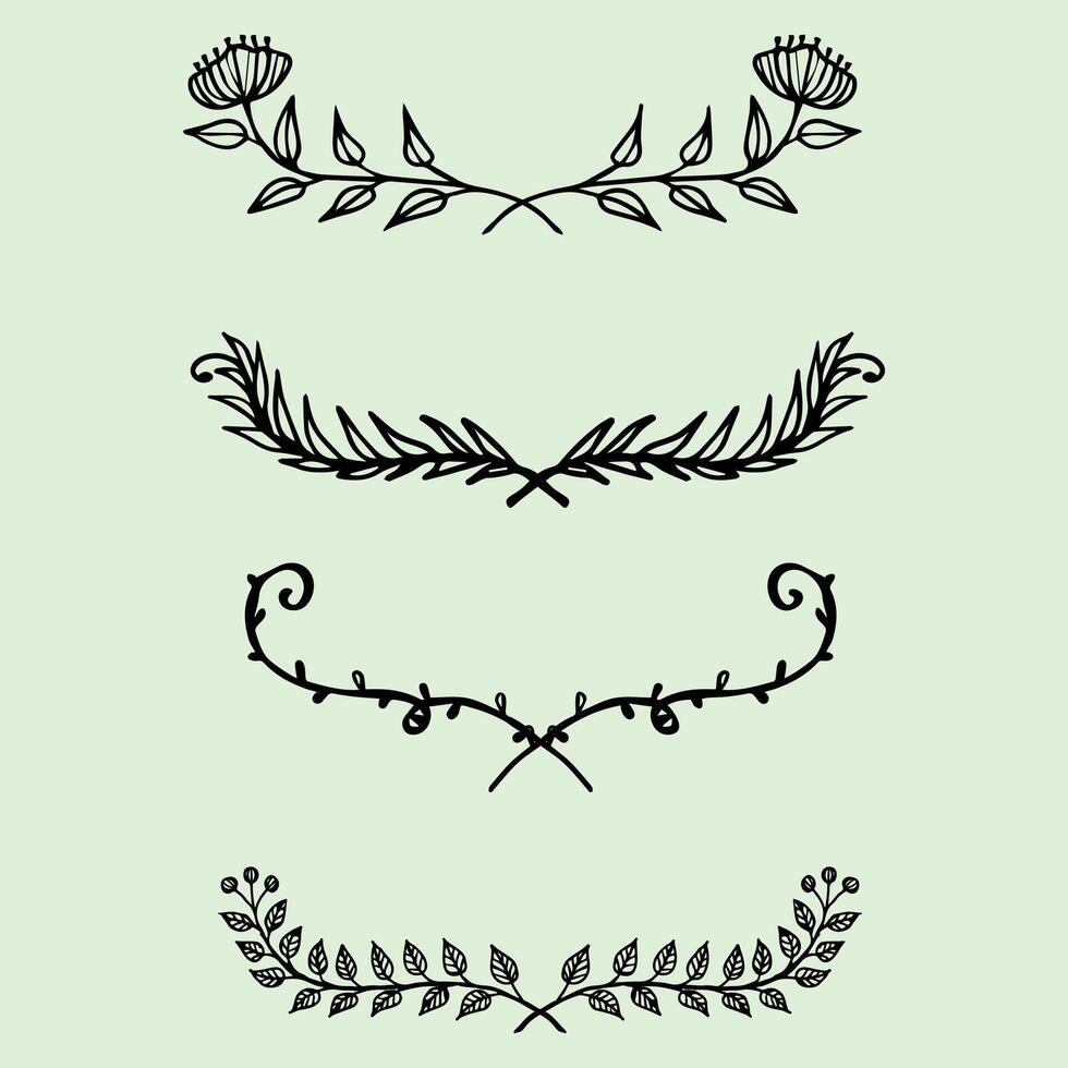 A set of four floral designs vector
