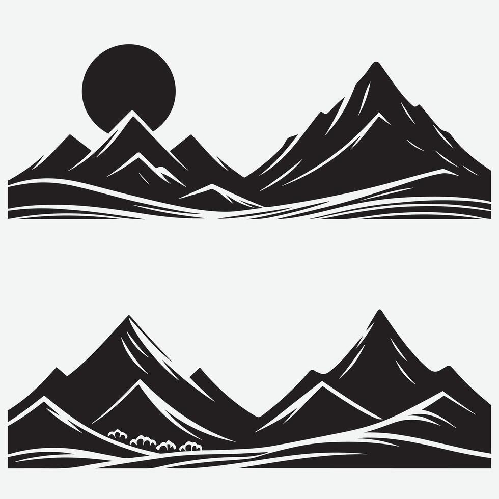 Scenic Mountain Silhouettes for Nature Lovers and Explorers vector