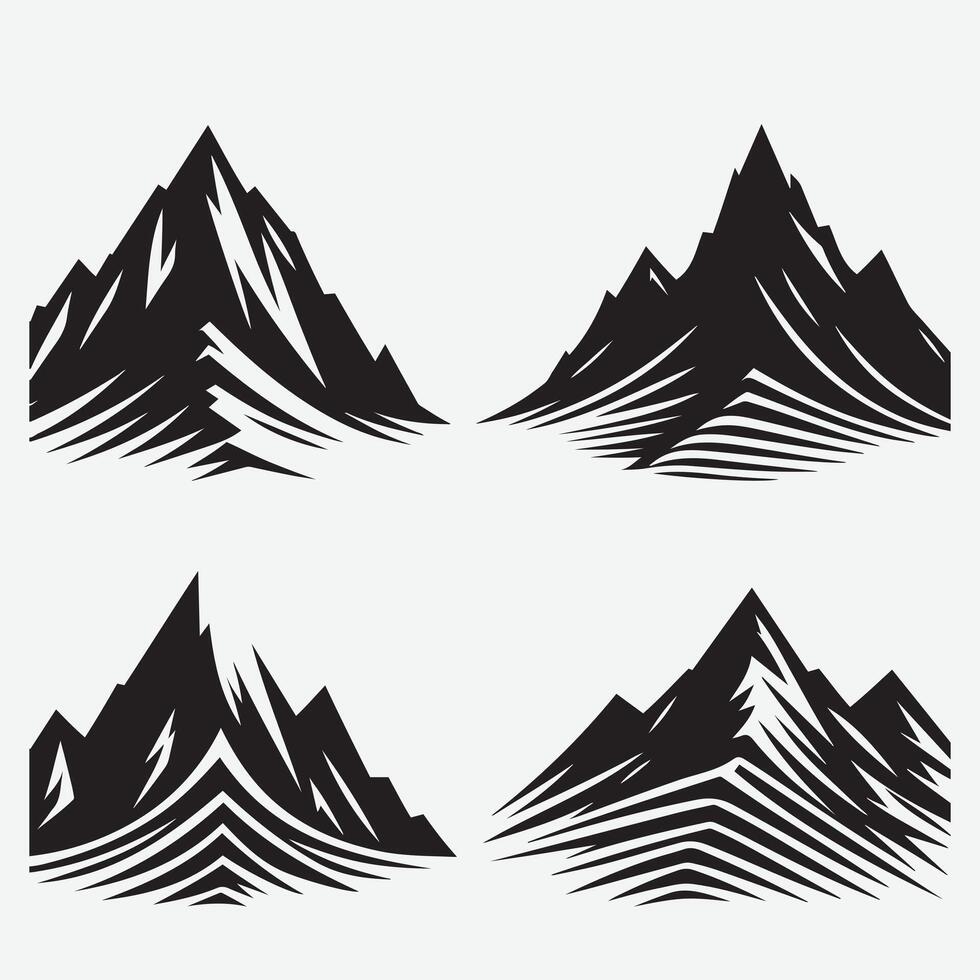 Unique Mountain Illustrations Perfect for Adventure and Exploration vector