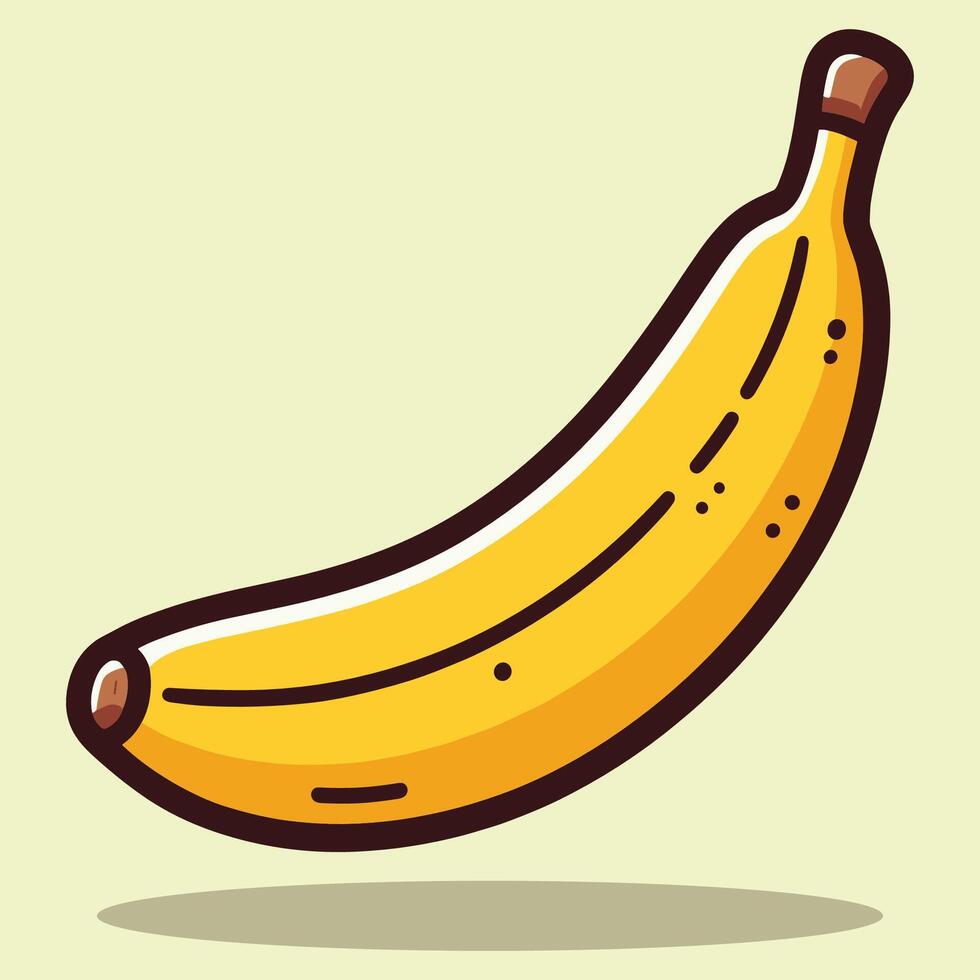 Yellow Banana , Fresh Fruit Clipart with Clean Lines vector