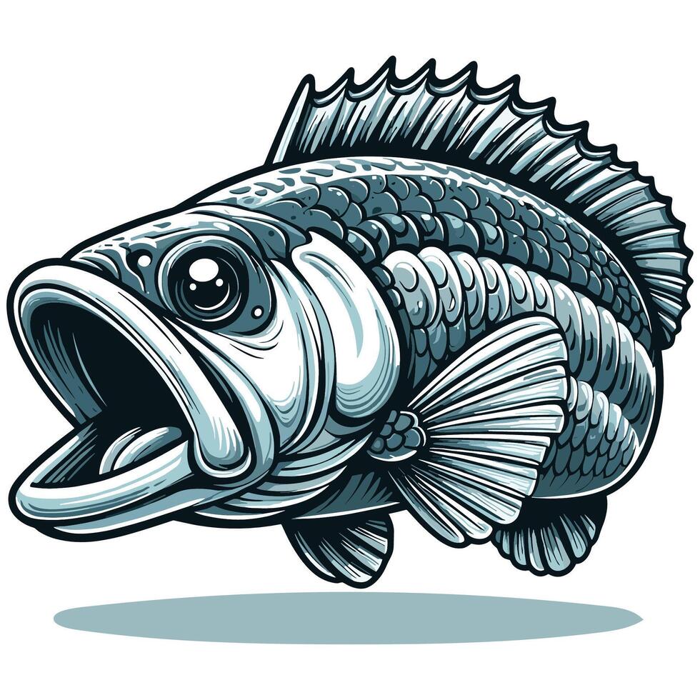 A fish with a big mouth and big teeth vector