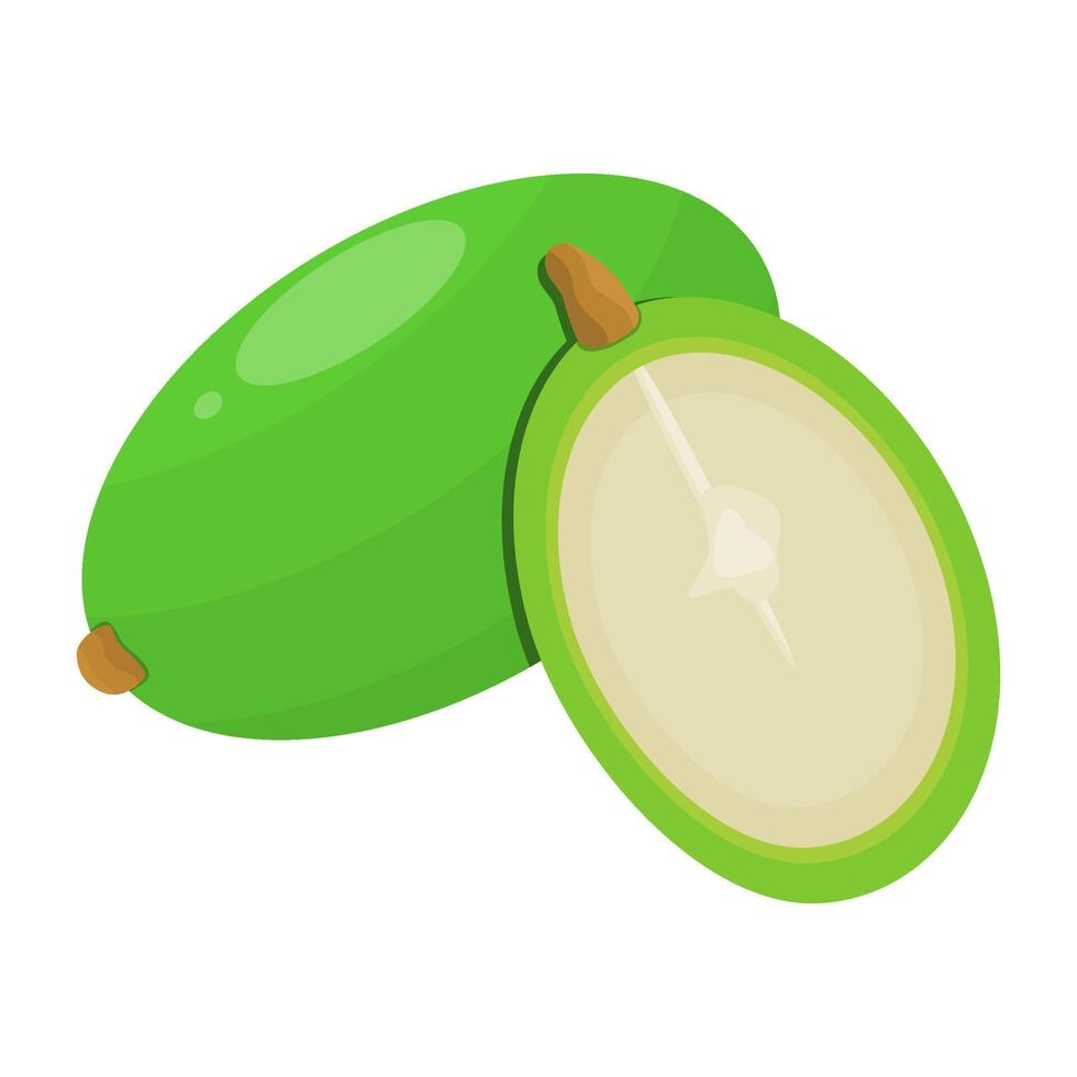Kedondong Fruit Is A Fruit That Has A Sweet Taste When Ripe And Sour When Unripe. This Fruit Grows A Lot In Tropical Climates vector