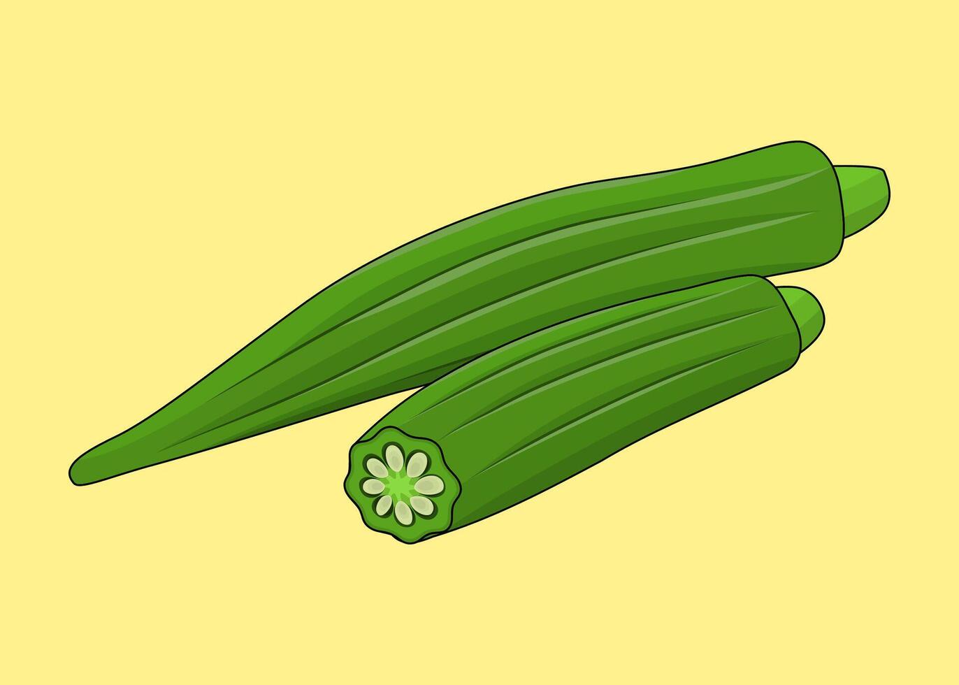 Fresh Okra Pods in Design vector