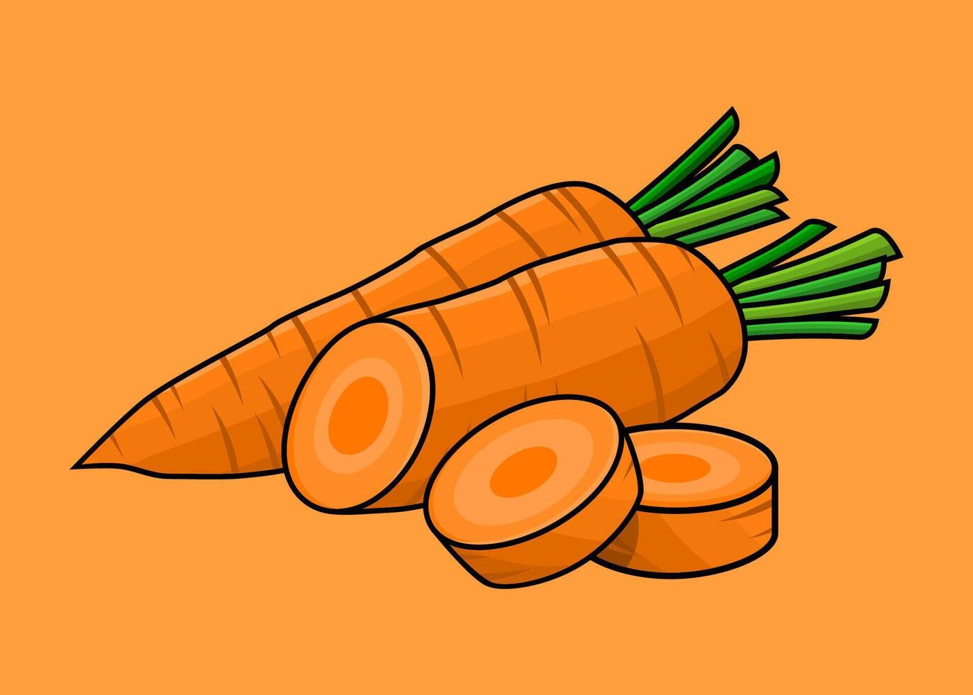 Fresh Whole Carrots in Design vector