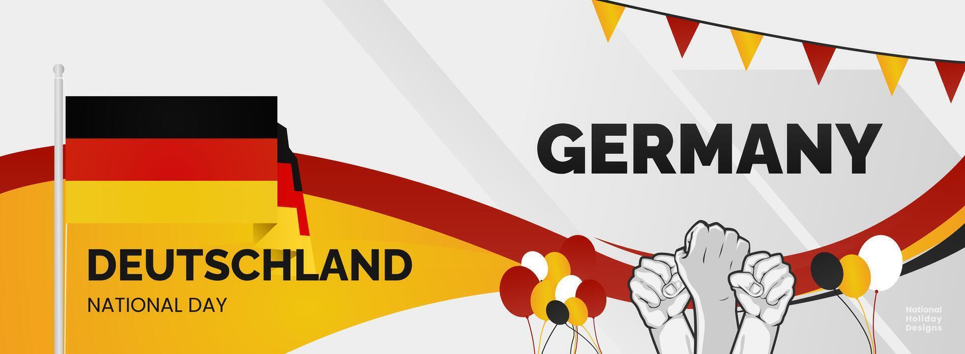 Modern business banner with German country theme. Can be used for national celebration days. Horizontal poster vector