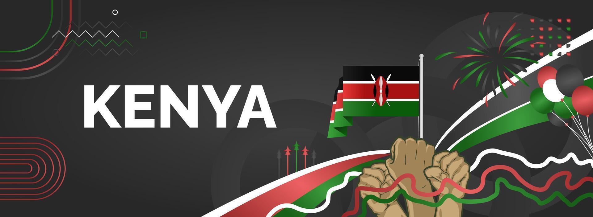 An attractive long banner for any national day celebration in Kenya. Can also be used as a modern greeting card vector