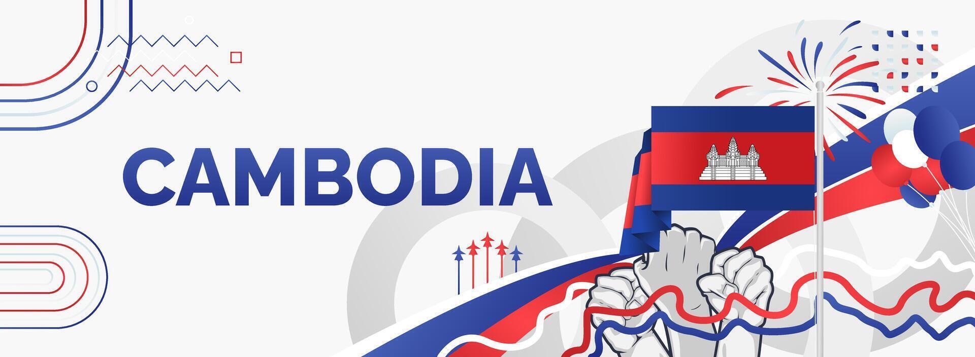 Cambodia National day illustration background to celebrate vector