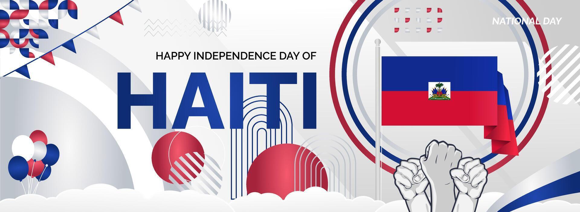 Happy independence day of haiti vector