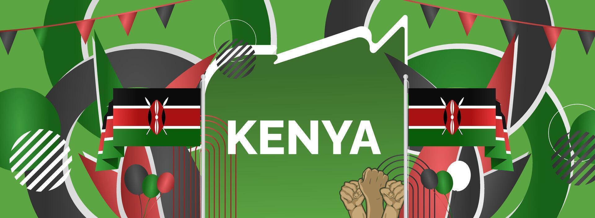Abstract banner for Kenya national day. Perfect for greeting cards, festival events, sporting events or reminders of togetherness vector
