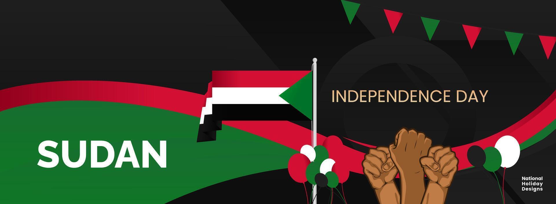 Minimal Banner for Sudan Independence Day vector
